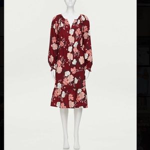 NWT Loft Flounce Floral Midi Dress